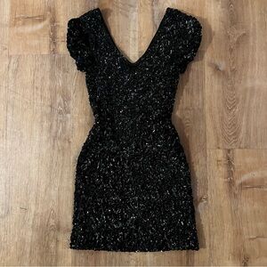 Black Sequin Little Black Dress - Valentines Day